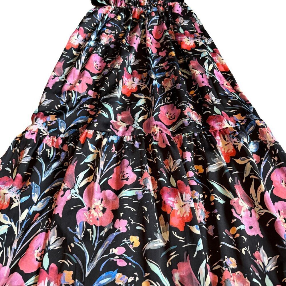 Aidan by Aidan Mattox Floral Cutout Maxi Dress Sleeveless High Neck Size 6 Women - Picture 6 of 13